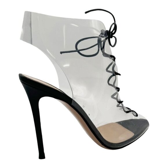 Gianvito Rossi PVC Naked Lace-Up Booties NWOT - Picture 5 of 12